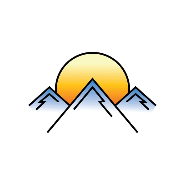 Sunrise Icon Nature Logo Vector Line Illustration — Stock Vector