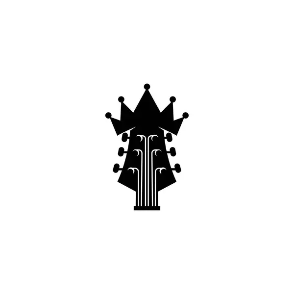 Koning Van Muziek Logo Gitaar Illustratie Abstract Vector Ontwerp — Stockvector