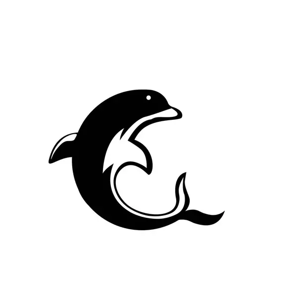 Дизайн Логотипа Дельфина Абстрактная Векторная Иллюстрация — стоковый вектор