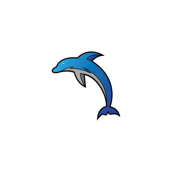 イルカのロゴデザイン 抽象的なベクトルイラストアイコン — ストックベクタ