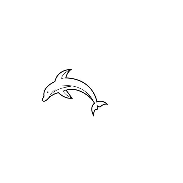 Diseño Del Logotipo Del Delfín Ilustración Abstracta Del Vector — Vector de stock