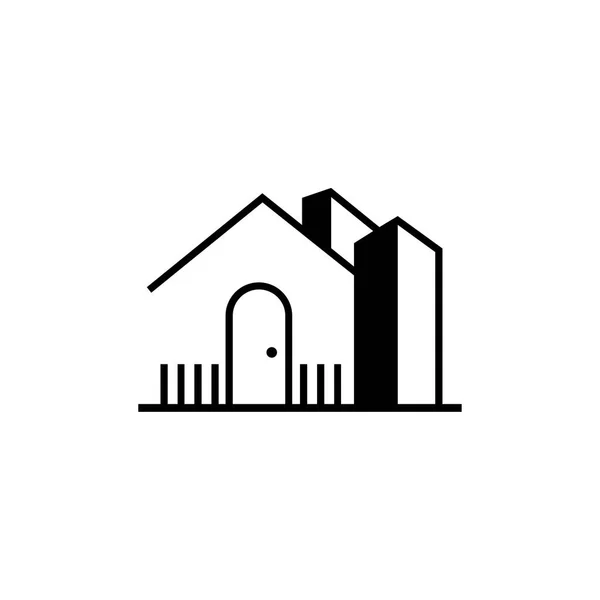 Haus Architekt Gebäude Logo Design Abstrakt Vektor Illustration — Stockvektor