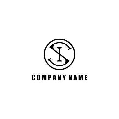 S harfi logo çizgisi çember tasarımı soyut şirket sikke vektörü