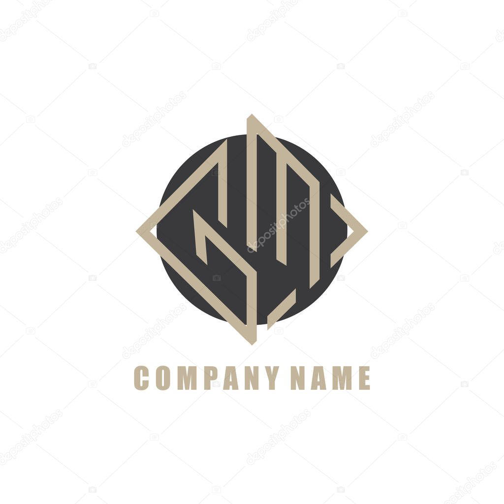 GMC logo template line emblem company vector letter design