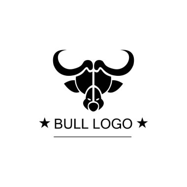 Boğa başlı logo tasarım şablonu tasarım vektörü