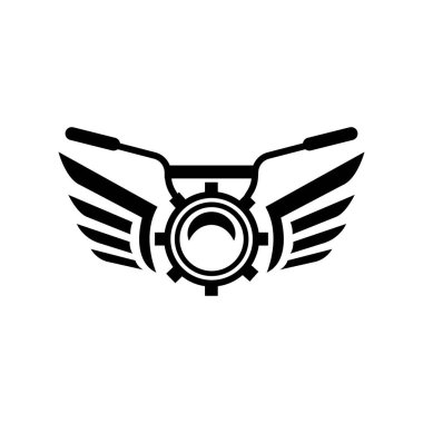 Motosiklet kulübü logo kanat çizim şablonu vektörü