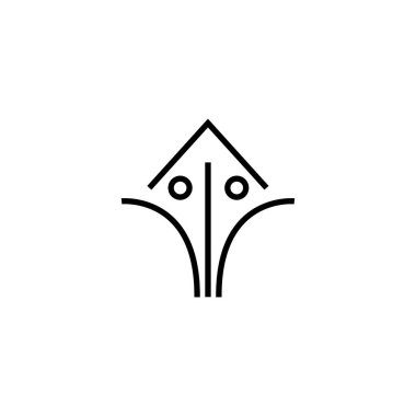 ok yönlü logo çizgisi tasarım çizimi çizim şablonu vektörü