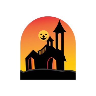 haunted house illustration design nature night vector clipart