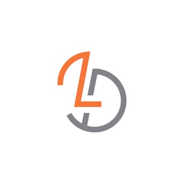 LD harfi logo şablonu renk çizgisi web tasarımı