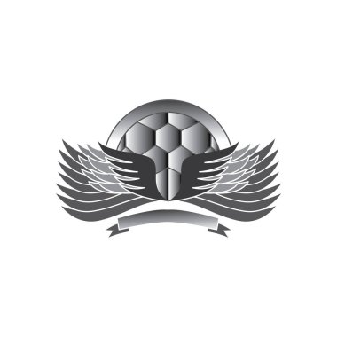 Futbol Federasyonu logo sporu soyut tasarım illüstrasyon kanat topu vektör şirketi