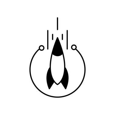 füze simgesi logosu soyut tasarım çember çizgisi vektörü