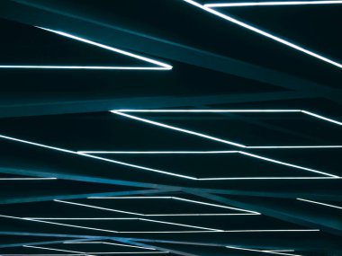 Neon lambası tasarımı. Kapalı alanda elektrik endüstrisi inşa ediliyor.