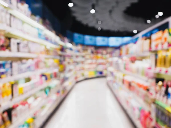 Exibição Prateleira Blur Supermercado Varejo Negócios Compras Mercearia — Fotografia de Stock