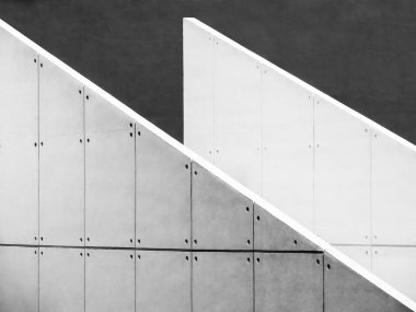 Mimari detaylar beton duvar fayansları desen geometrik şekil modern bina 