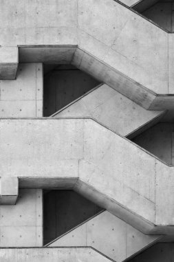 Beton merdiven dış Geometrik desen mimari ayrıntıları 