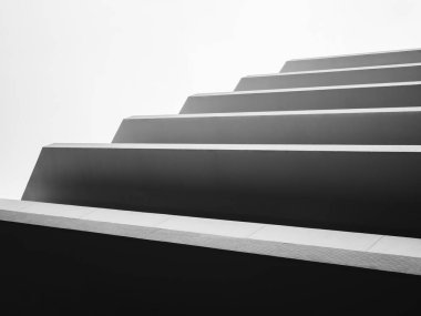 Beton duvar geometrik ölçeklendirme deseni ön cephe mimari ayrıntıları