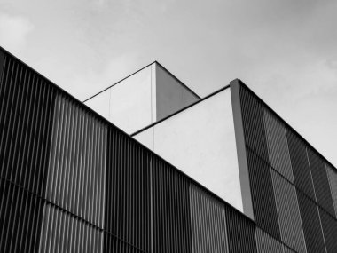 Modern Bina Çelik Cephesi çizgi deseni Geometrik şekil Dış mimari ayrıntıları