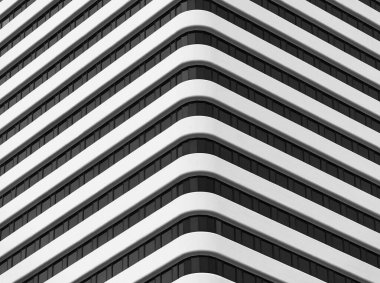 Modern building corner White facade line pattern Architecture details 