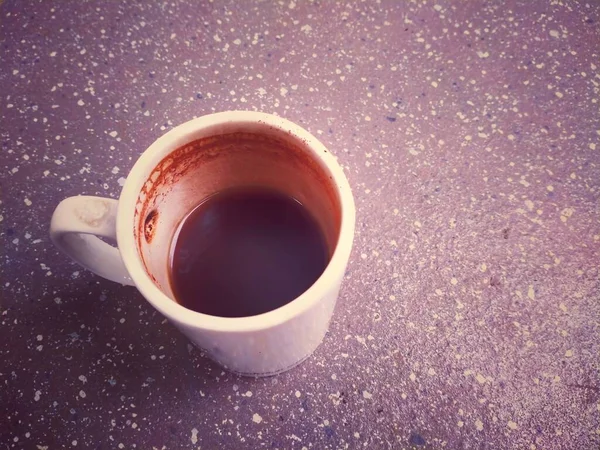 Een Grote Kop Koffie Die Gedronken Heerlijke Warme Koffie — Stockfoto