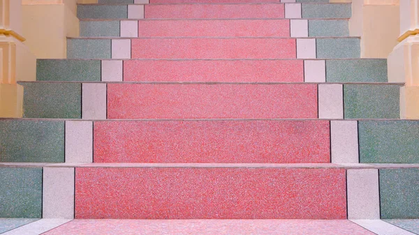 Padrão Geométrico Fundo Colorido Degraus Pedra Terrazzo Escadaria Vintage Área — Fotografia de Stock