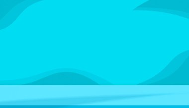 Mavi kapri renk eğilimi 2024 ürün sunum arkaplanı, içi aydınlık ve soyut gölgeli stüdyo odası boş raf model arkaplanı, illüstrasyon