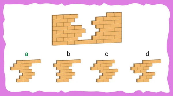 Question Test Avec Objet Principal Mur Manque Des Briques Quatre — Image vectorielle