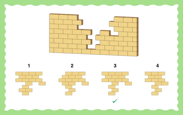 Question Test Avec Objet Principal Mur Avec Des Briques Manquantes — Image vectorielle