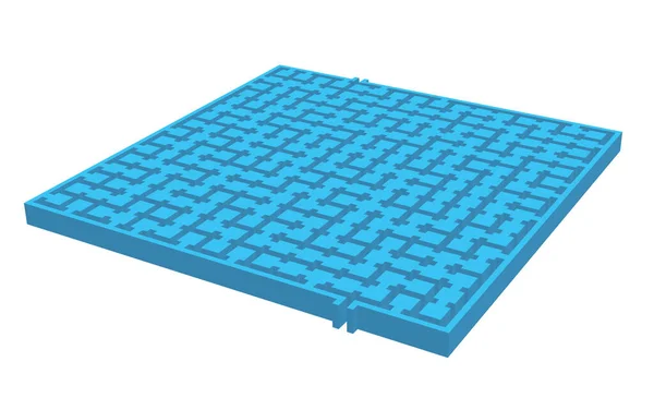 Tridimensionale Forma Rettangolare Labirinto Labirinto Gioco Colore Blu Prospettiva — Vettoriale Stock