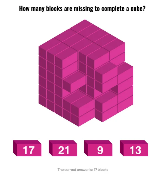 Абстрактный Логический Вопрос Рассуждения Сколько Блоков Хватает Этой Картинке Сформировать — стоковый вектор