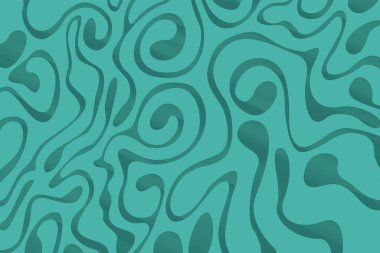 Yeşil renk üç boyutlu perspektif görünümü süslemesi eğri soyut şekiller arkaplan 