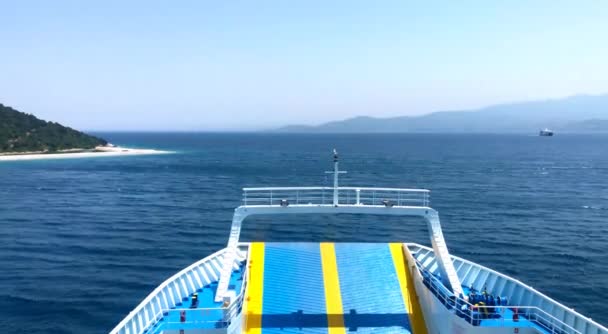 Πλάνα Από Ένα Πλοίο Στην Ελλάδα Της Εύβοιας — Αρχείο Βίντεο