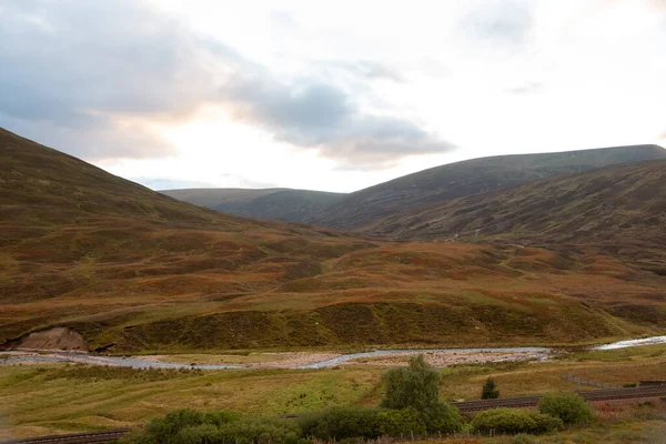 Lanskap Musim Gugur Coklat Dataran Tinggi Skotlandia — Stok Foto