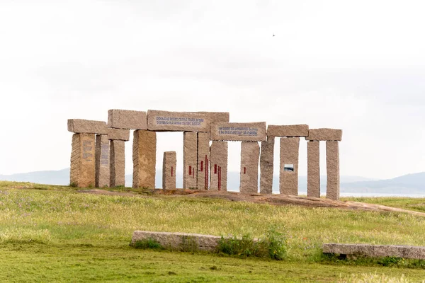 La Corunia, Galiçya, İspanya 'daki ikonik Torre de Hercules' deki Dünya gözlem güvertesi şehrin ve Atlantik Okyanusu 'nun 360 derecelik muhteşem manzarasını sunar.