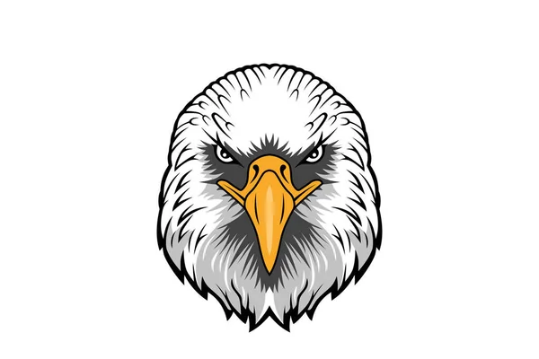 Aigle Tête Clip Art Dessin Animé Design Logo Tête Aigle — Image vectorielle