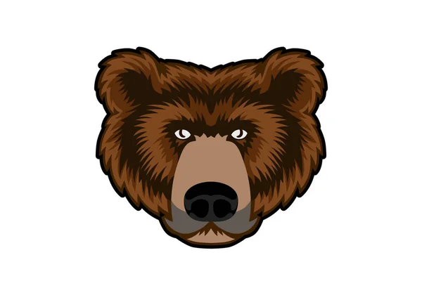 Medvěd Klip Art Kreslený Design Logo Medvědí Hlavy Pro Jakékoli — Stockový vektor