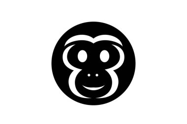 Güzel maymun kafası logo çizim sanatı her kullanım için