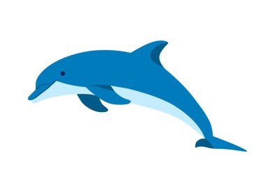 mavi yunus klipsi sanatı herhangi bir kullanım için düz stil