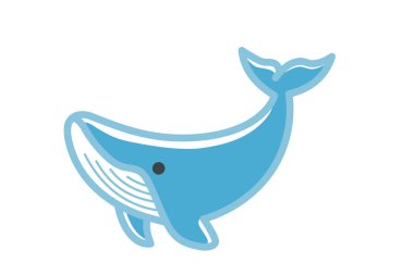 Düz stili olan her kullanım için mavi balina klip sanatı
