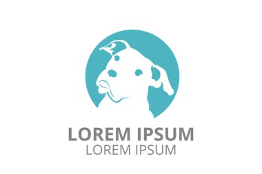 Köpek maması mağazası veya hayvan bakımı işi için mavi renkli köpek logosu tasarımı.