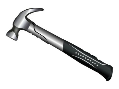 Hammer isolated on white vector illustration. Work tool. clipart