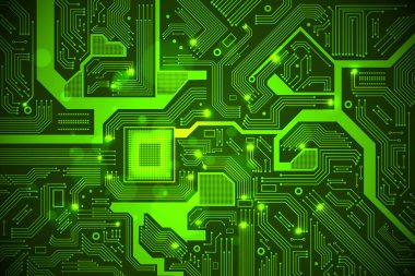 Yüksek teknoloji elektronik devre kartı vektör arka plan.