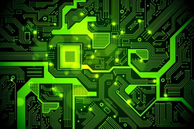 Yüksek teknoloji elektronik devre kartı vektör arka plan.