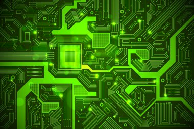 Yüksek teknoloji elektronik devre kartı vektör arka plan.