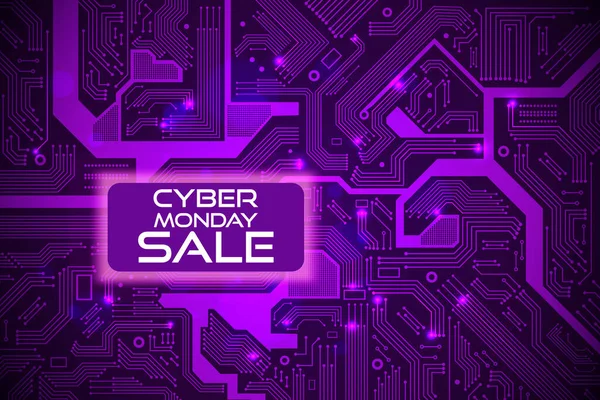 Pazartesi siber etkinliği için teknoloji satışı afişi. Satış promosyonun için vektör sanatı.