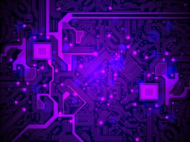 Yüksek teknoloji elektronik devre kartı vektör arka plan.