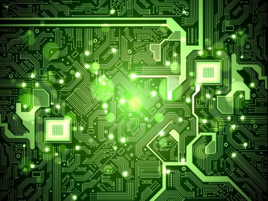 Yüksek teknoloji elektronik devre kartı vektör arka plan.