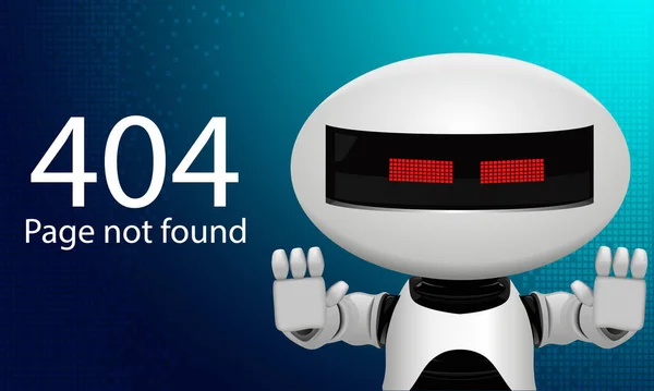 404 Error Page Found Template Website Vector Illustration Robot Error — Stock Vector