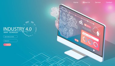 Physical systems, cloud computing, cognitive computing industry 4.0 infographic. Cyber Technology Systems concept. Infographic of industry 4.0.