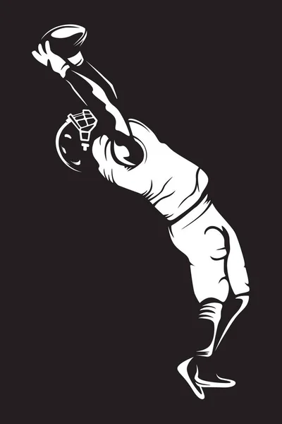 アメリカンフットボール選手 四分儀は白色で隔離された スーパーボウルスポーツテーマベクトルイラスト — ストックベクタ