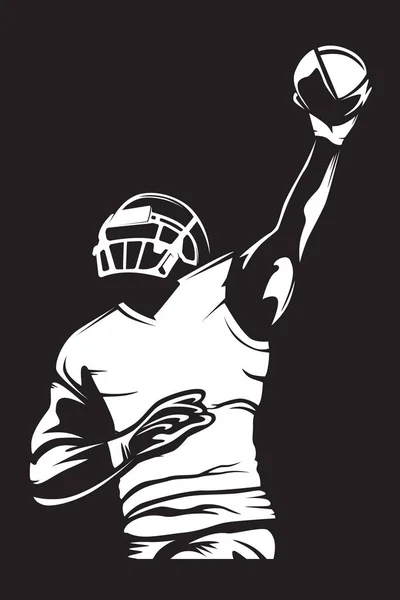 Американский Футболист Квотербек Изолирован Белом Векторная Иллюстрация Тему Суперкубка — стоковый вектор